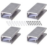 Lot de 4 pinces � verre en acier inoxydable, r�glables, pour �tag�res en verre, �paisseur 8 - 12 mm, ...