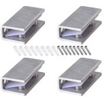 Lot de 4 pinces � verre en acier inoxydable, r�glables, pour �tag�res en verre, �paisseur 8 - 12 mm, ...