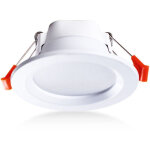 Lot de 4 plafonniers encastr�s � led ip65 �tanche 5 w blanc chaud rond spot encastrable, plastique, blanc ...