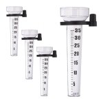 Lot de 4 pluviomtres,  fixation, compteur pour le jardin, gros affichage, 35 mm / m, plastique, transparent ...