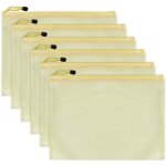 Lot de 4 pochettes transparentes � fermeture �clair pour documents, pochettes en plastique quadrill�es ...