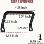 Lot de 4 poign�es de meuble pour planche � d�couper, noir mat, pour plateau de service en m�tal, plateaux ...