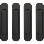 Lot de 4 poign�es de porte coulissantes ovales auto - adh�sives en alliage d'aluminium noir sans perforation ...