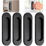 Lot de 4 poign�e de porte interieur poign�es porte coulissante noires ovales auto - aadh�sives poign�e ...