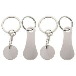 Lot de 4 porte - cl�s en m�tal pour chariot de courses