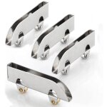 Lot de 4 poulies coulissantes en verre et acier inoxydable pour rail de penderie, roue coulissante, double ...