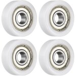 Lot de 4 poulies de roulement � rouleaux - 8 x 28 x 10 mm - roulettes plates avec roulement 608rs pour ...