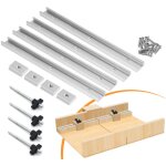 Lot de 4 rail de guidage scie sur table, rails aluminium t track de 400mm, rail en t avec accessoires ...