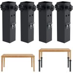 Lot de 4 rallonges de pieds de table pour tables pliantes, 2 niveaux / hauteurs r�glables, rehausseurs ...