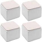 Lot de 4 rehausseurs de lit autocollants, carr�s et robustes, en acier carbone, pour table et canap�, ...