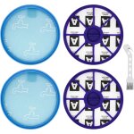 Lot de 4 replacement filtre lavable pices et accessoires pour aspirateur dyson dc19, dc19t2, dc20, dc21, ...