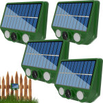 Lot de 4 r�pulsifs solaires � ultrasons pour animaux, r�pulsif solaire pour chien d'ext�rieur, 20 - 36, ...