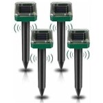 Lot de 4 r�pulsifs solaires � ultrasons, r�pulsif anti - taupes solaire souris repeller exterieur pour ...