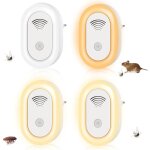 Lot de 4 r�pulsifs � ultrasons pour rongeurs, variation de fr�quence de 20 � 65 khz, avec r�pulsif de ...