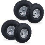 Lot de 4 roues de brouette 3. 00 - 4, complète à air, jante en acier, pour essieu de 16 mm, 100kg, noir ... Lot de 4 roues de brouette 3. 00 - 4, complète à air, jante en acier, pour essieu de 16 mm, 100kg, noir ...