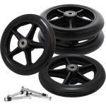 Lot de 4 roues de rechange pour fauteuil roulant de 15, 2 cm pour d�ambulateurs, roues de rechange antid�rapan ...
