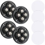 Lot de 4 roulettes autocollantes en acier pour petits meubles et appareils de cuisine, mini roues plates ...