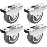 Lot de 4 roulettes fixes rigides de 2 pouces, roulettes � base silencieuse, adapt�es aux meubles, �tablis, ...