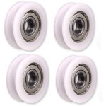 Lot de 4 roulettes en nylon rainur�es - pour portails coulissants, barres d'angle, tiroirs - 6 x 30 x ...