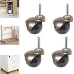 Lot de 4 roulettes pivotantes 360 degrs avec plaque suprieure, roulettes billes de 2 pouces avec tige ...