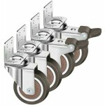 Lot de 4 roulettes pivotantes 50mm, 100kg roulettes pour meubles, type l roue pour meuble avec frein ...