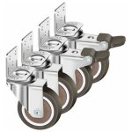 Lot de 4 roulettes pivotantes 50mm, 100kg roulettes pour meubles, type l roue pour meuble avec frein ...
