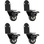 Lot de 4 roulettes pivotantes en forme de l avec frein pour support de fleurs, meubles, biblioth�que, ...