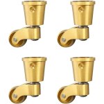 Lot de 4 roulettes pivotantes robustes en cuivre pur, roulettes pour meubles de table et de chaise de ...