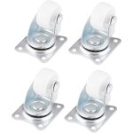 Lot de 4 roulettes pivotantes universelles blanches de 2, 5 cm (1 pouce) pour meubles, chariots et chaises. ...