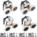 Lot de 4 roulettes pour porte de douche, porte coulissante, porte coulissante, porte de douche, paroi ...