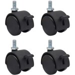 Lot de 4 roulettes de rechange en plastique nylon 3, 8 cm pour roulettes de meubles, chaise de bureau, ...