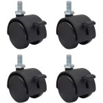 Lot de 4 roulettes de rechange en plastique nylon 3, 8 cm pour roulettes de meubles, chaise de bureau, ...