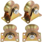 Lot de 4 roulettes robustes  rainure en u pour portails coulissants, portails roulants et machines industriel ...