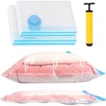 Lot de 4 sacs de rangement sous vide (2 jumbo 100x80cm, 2 grands 80x60cm), sac �tanche pour les couettes, ...