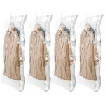 Lot de 4 sacs de rangement sous vide suspendus pour v�tements, 135x70cm, housse sous vide pour costumes, ...