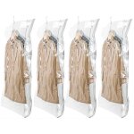 Lot de 4 sacs de rangement sous vide suspendus pour v�tements, 135x70cm, housse sous vide pour costumes, ...