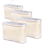 Lot de 4 sacs de rangement transparents � fermeture �clair avec poign�e renforc�e pour v�tements, couvertures, ...