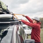 Lot de 4 sangles a cliquet en polyester pour arrimage de charges