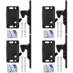 Lot de 4 serrures de porte d'armoire en abs avec m�canisme de loquet � poussoir, serrures s�curis�es ...