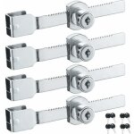 Lot de 4 serrures pour portes coulissantes en verre, finition chrome, cls identiques, petit modle ...