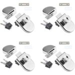 Lot de 4 serrures pour vitrine en verre  goupille unique, adaptes aux portes en verre de 5  8 mm avec ...