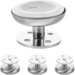 Lot de 4 set de pieds de meubles r�glables en acier inoxydable bross� hauteur 35 mm supports robustes ...