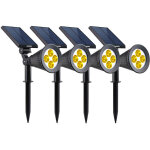 Lot de 4 spots solaires projecteurs spiky noir plastique 200lm