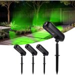 Lot de 4 spot solaire vert lampe solaire exterieur etanche ip65 projecteur solaire exterieur 2 modes ...