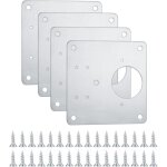 Lot de 4 supports de charni�res inox avec trous, quincaillerie de placards pour cuisine et portes, charni�res ...