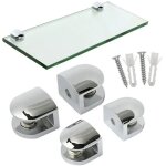 Lot de 4 supports d'�tag�re en verre, clip en verre, support d'�tag�re murale outil r�glable, peut serrer ...