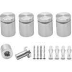 Lot de 4 supports de fixation murale solides en aluminium pour panneaux publicitaires - pour cadre en ...