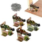 Lot de 4 supports pliables en fer avec verrouillage pour table, chaise, lit, pieds, charni�res autobloquantes ...