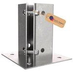 Lot de 4 supports de poteau r�glables � boulonner galvanis�s � chaud 75 x 75 mm ? platines robustes pour ...