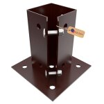 Lot de 4 supports de poteau r�glables � boulonner rev�tement en poudre 75 x 75 mm ? platines robustes ...